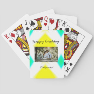 simple colourful minimal happy birthday add your playing cards