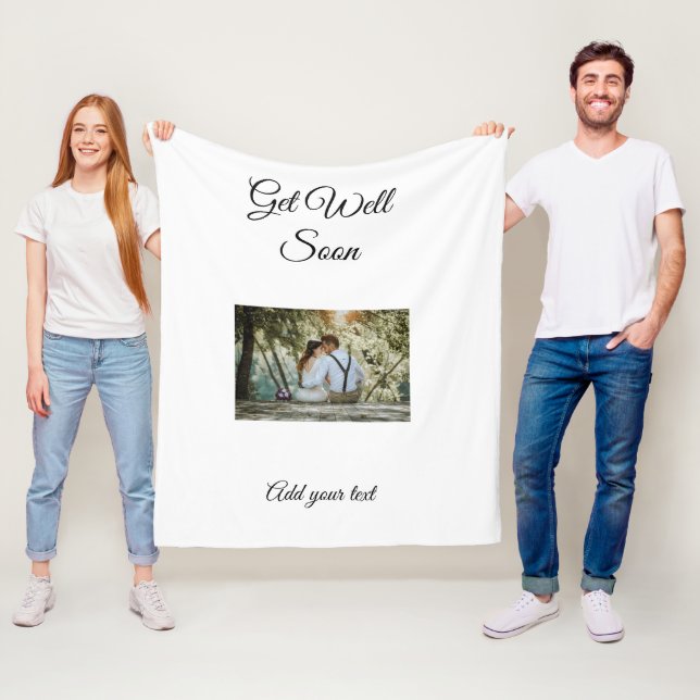 simple colourful minimal loving get well soon fleece blanket (In Situ)