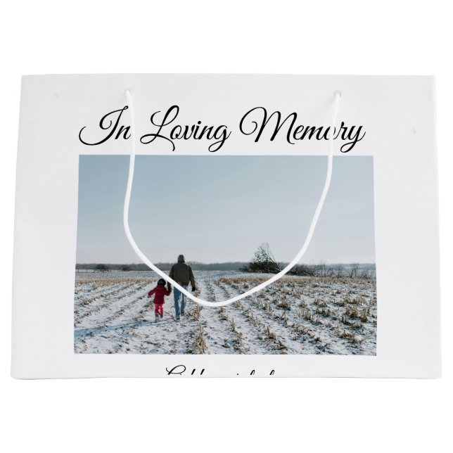 simple colourful minimal loving memory sympathy large gift bag (Front)