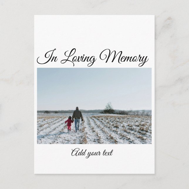 simple colourful minimal loving memory sympathy postcard (Front)