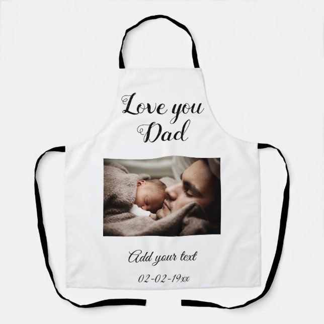 simple colourful minimal photo fathers day card th apron (Front)