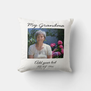 simple colourful minimal photo my grandma text yea throw pillow