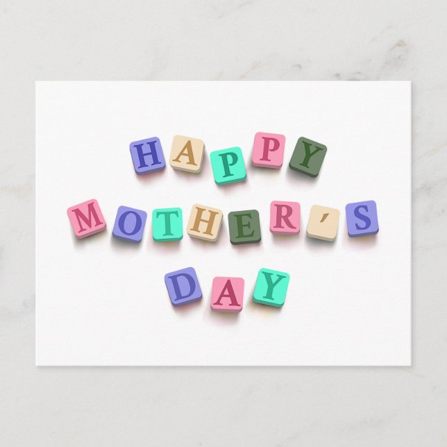 Simple Colourful Mother's Day Tiles | Postcard (Front)