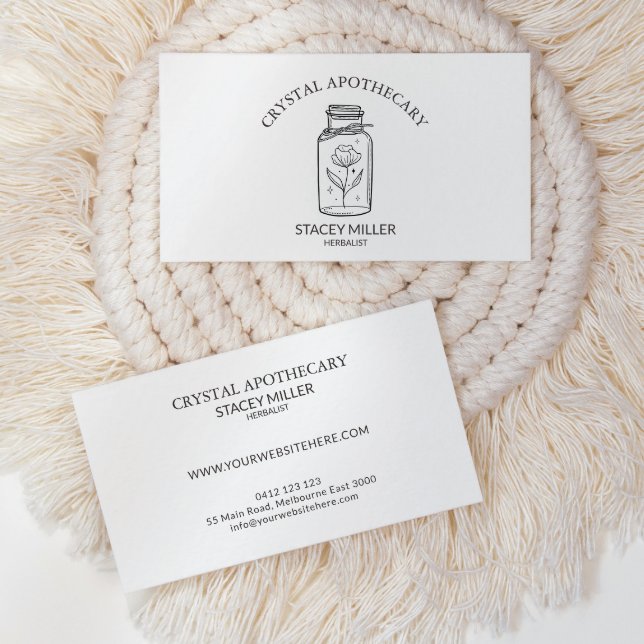 Simple Colourful New Age Crystal Apothecary Busine Business Card (Creator Uploaded)