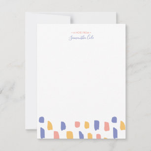 Simple Colourful Personalized Stationery Note Card