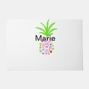 Simple colourful pineapple add name minimal custom doormat