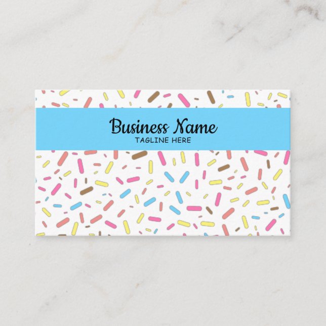 Simple Colourful Sprinkles Confectionery Ice Cream Business Card (Front)