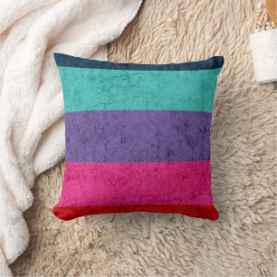 Simple Colourful Stripes pattern Modern Texture Throw Pillow