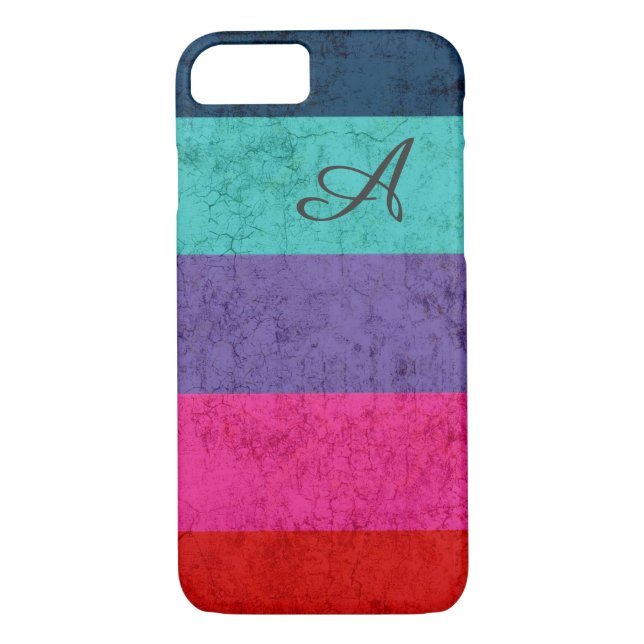 Simple Colourful Stripes pattern Texture Monogram Case-Mate iPhone Case (Back)