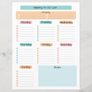 Simple Colourful Weekly Planners