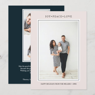 Simple Colours Pale Pink Vertical Multi Photo Invitation