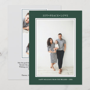 Simple Colours   Pine Green Vertical Multi Photo Invitation