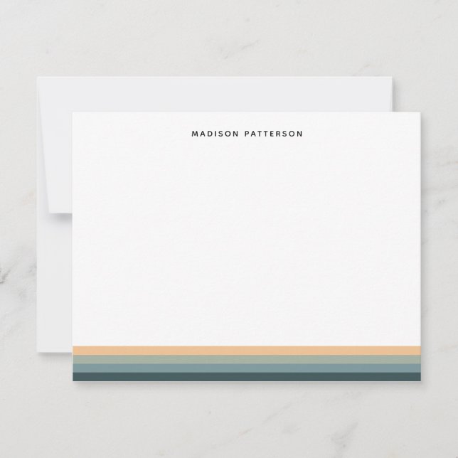 Simple Colours Stripes Pattern Name Card (Front)