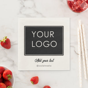 Simple Company Business Logo Branded Script  Napkin
