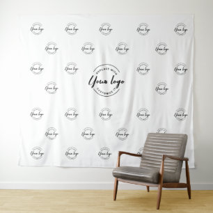 Simple Company Logo backdrop step and repeat Tapestry