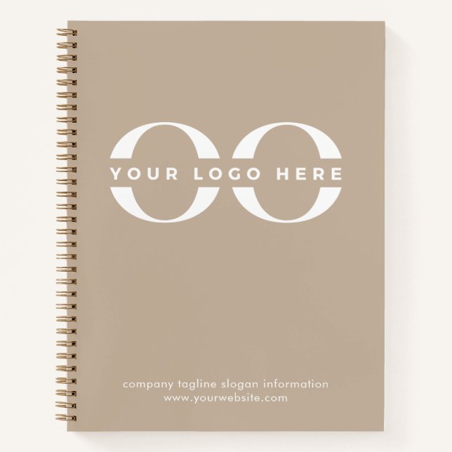 Simple Company Logo Beige Notebook (Front)