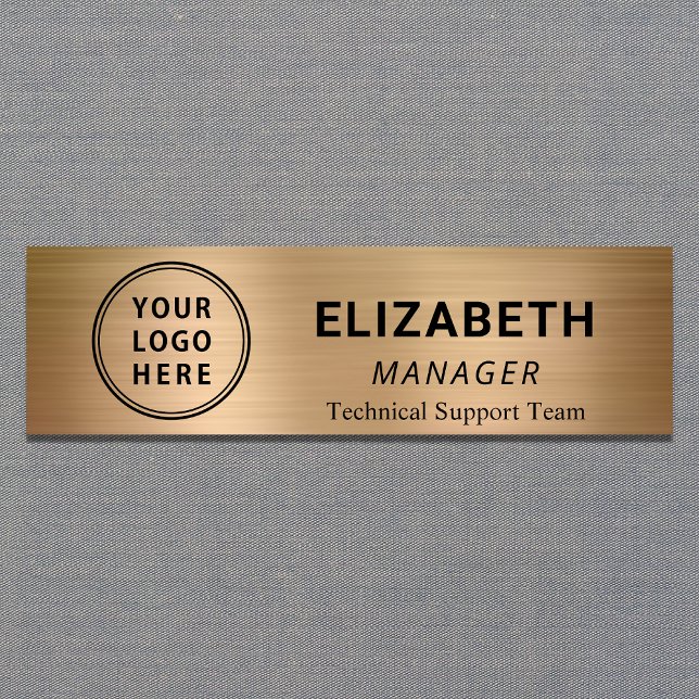 Simple Company Logo Gold Name Tag (Creator Uploaded)