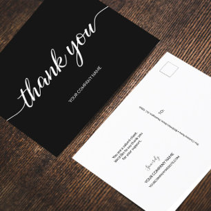 Simple Company Name black and white Script Postcard