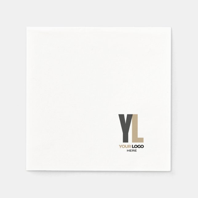 Simple Company vertical logo Business Brand Corner Napkin (Front)