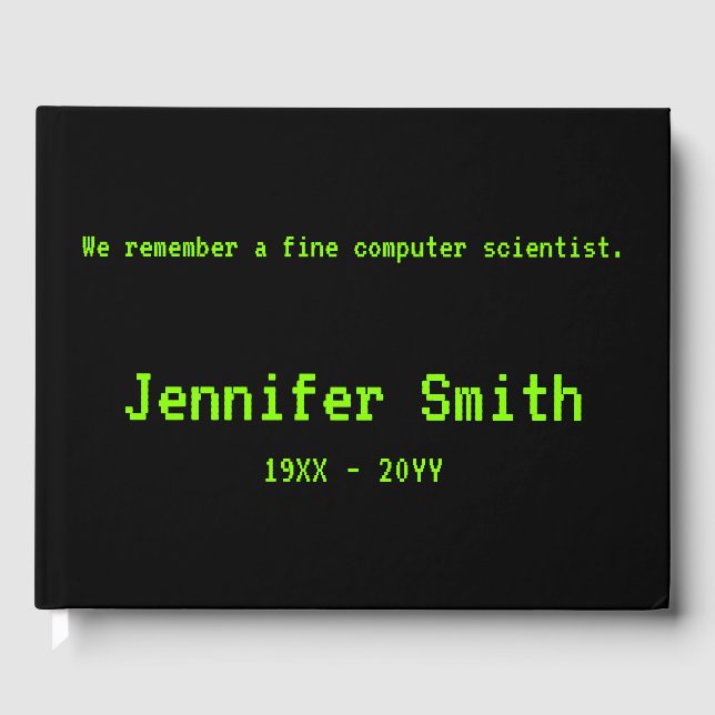 Simple Computer Scientist Condolences Guestbook (Front)