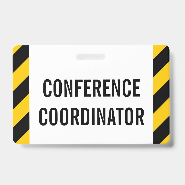 Simple "CONFERENCE COORDINATOR" Badge (Front)