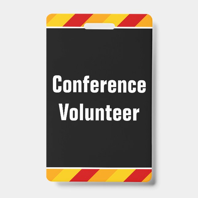 Simple "Conference Volunteer" Badge (Front)