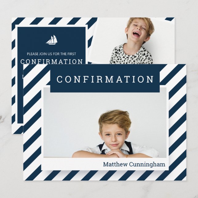 Simple Confirmation | Boy Invitation (Front/Back)