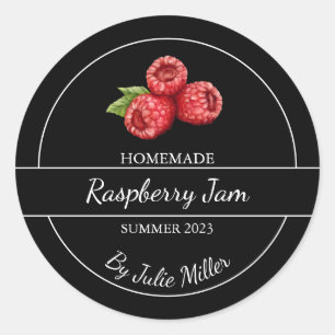Simple confiture de framboise maison Étiquette noi