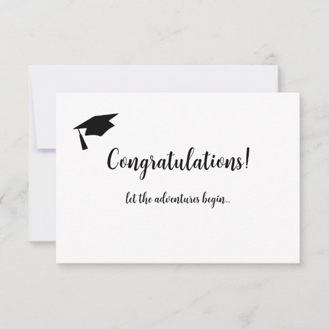 Simple Congratuations Graduation Card with Cap (Front)