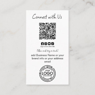 Simple Connect with Us Qr Code Business Corporate  Card