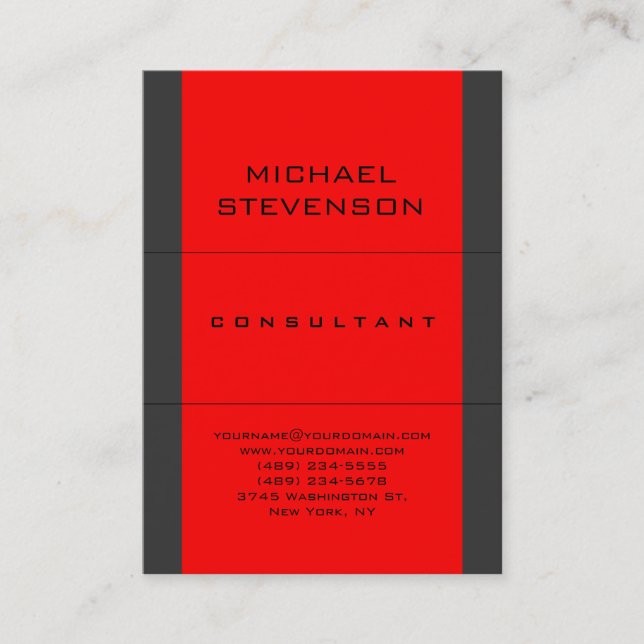 Simple Consultant simple Carte de visite gris roug (Devant)