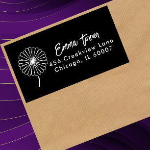 Simple Contemporary Black and White Address Label