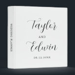 Simple Contemporary Black and White Modern Wedding Binder<br><div class="desc">Contemporary black and white wedding planner binder featuring a simple and minimalist layout with your names in an elegant calligraphy script along with your wedding date.  A modern design that goes with any style of wedding.</div>