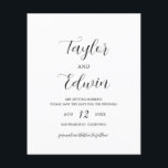 Simple Contemporary Budget Wedding Save The Date<br><div class="desc">Contemporary black and white budget wedding Save The Date featuring a simple and minimalist layout with your names in an elegant calligraphy script and your wedding details below in a modern format.  A non photo option for a couple who wants a Save the Date without pictures.</div>
