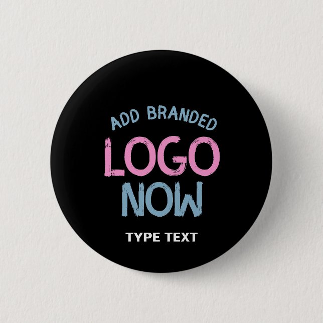 SIMPLE CONTEMPORARY CLEAN BLACK FASHIONABLE CLIENT 2 INCH ROUND BUTTON (Front)