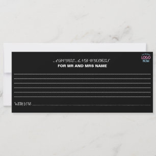SIMPLE CONTEMPORARY CLEAN BLACK FASHIONABLE CLIENT ADVICE CARD
