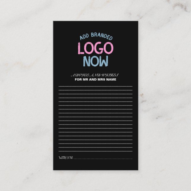 SIMPLE CONTEMPORARY CLEAN BLACK FASHIONABLE CLIENT ADVICE CARD (Front)