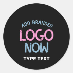 SIMPLE CONTEMPORARY CLEAN BLACK FASHIONABLE CLIENT CLASSIC ROUND STICKER