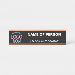 SIMPLE CONTEMPORARY CLEAN BLACK FASHIONABLE CLIENT DESK NAME PLATE