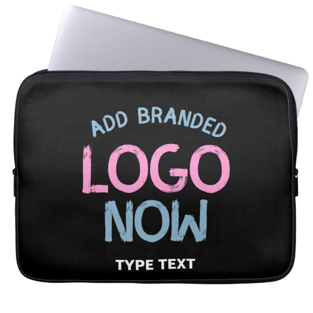 SIMPLE CONTEMPORARY CLEAN BLACK FASHIONABLE CLIENT LAPTOP SLEEVE (Front)