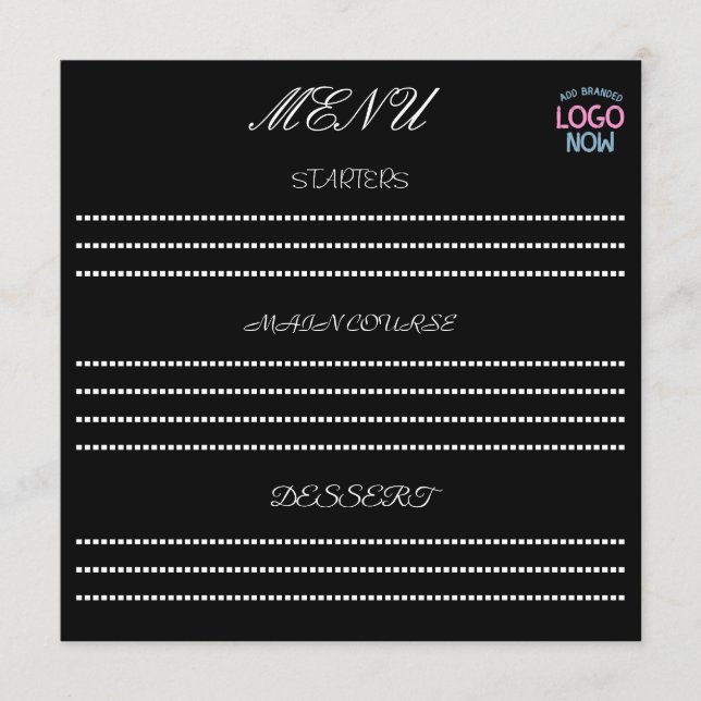 SIMPLE CONTEMPORARY CLEAN BLACK FASHIONABLE CLIENT MENU (Front)