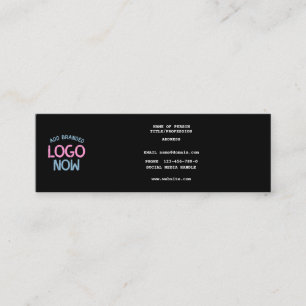 SIMPLE CONTEMPORARY CLEAN BLACK FASHIONABLE CLIENT MINI BUSINESS CARD