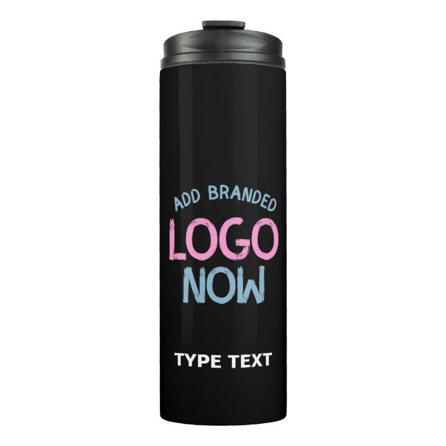 SIMPLE CONTEMPORARY CLEAN BLACK FASHIONABLE CLIENT THERMAL TUMBLER (Front)