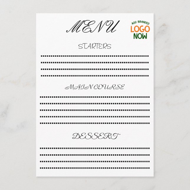SIMPLE CONTEMPORARY CLEAN WHITE FASHIONABLE CLIENT MENU (Front)