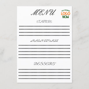 SIMPLE CONTEMPORARY CLEAN WHITE FASHIONABLE CLIENT MENU