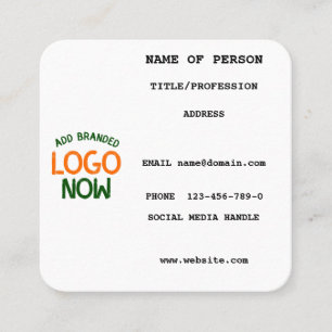 SIMPLE CONTEMPORARY CLEAN WHITE FASHIONABLE CLIENT SQUARE BUSINESS CARD
