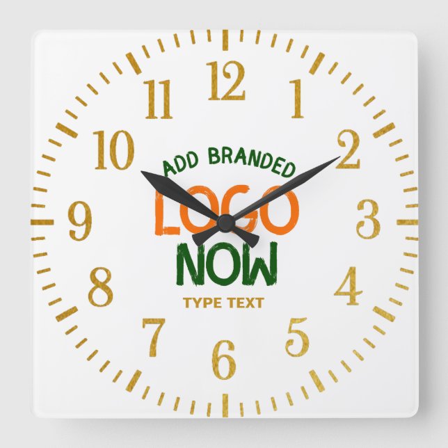 SIMPLE CONTEMPORARY CLEAN WHITE FASHIONABLE CLIENT SQUARE WALL CLOCK (Front)