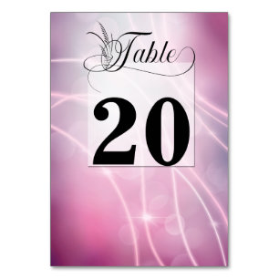 Simple Contemporary Lavender Bokeh Wedding Table Number