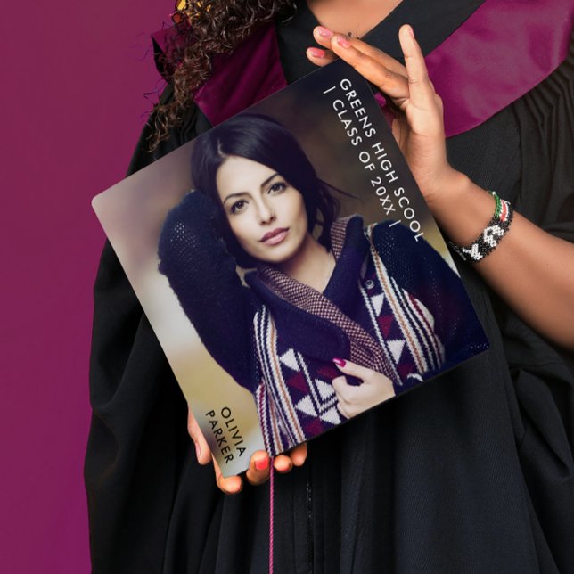 Simple Contemporary Modern Graduation Class Photo Cap Topper (Creator Uploaded)
