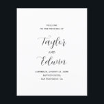 Simple Contemporary Modern Wedding Program<br><div class="desc">Contemporary black and white wedding program featuring a simple and minimalist layout with your names in an elegant calligraphy script and your wedding details below.  The back has your order of ceremony,  wedding party and thank you message.  A modern design that goes with any style of wedding.</div>